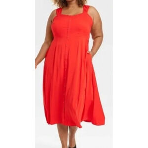 Size 2X | AVA & VIV Women's A-Line Fit & Flare Bra-Friendly Sundress Dress | NWT